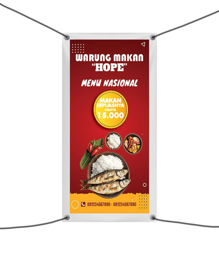 Spanduk Warung Makan "Hope" - Makan Sepuasnya Hanya Rp15.000 - Image 1