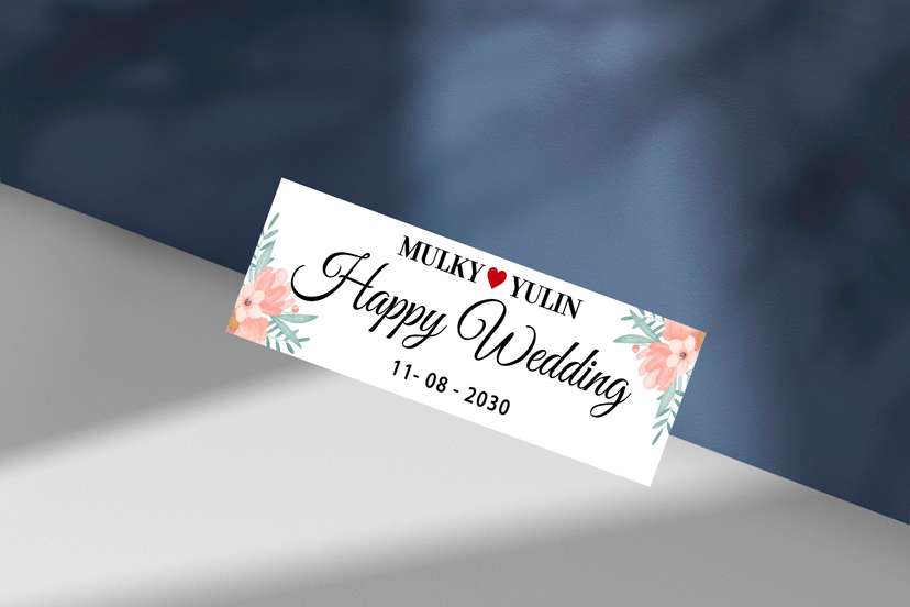 Wedding Plat Putih Pink Romatis - Image 1