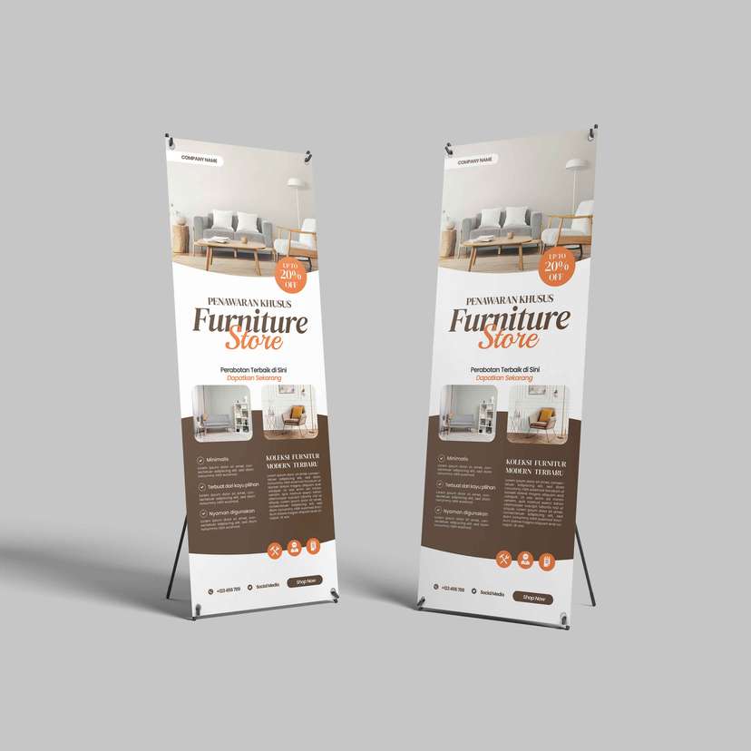 Standing X Banner Furniture Store Promo - Image 1