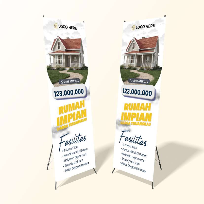 X Banner Promo Perumahan / Rumah Murah Dominan Putih - Image 1