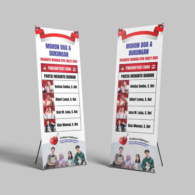Standing X Banner Sidang / Wisuda Tema Pemilihan Suara - Image 1