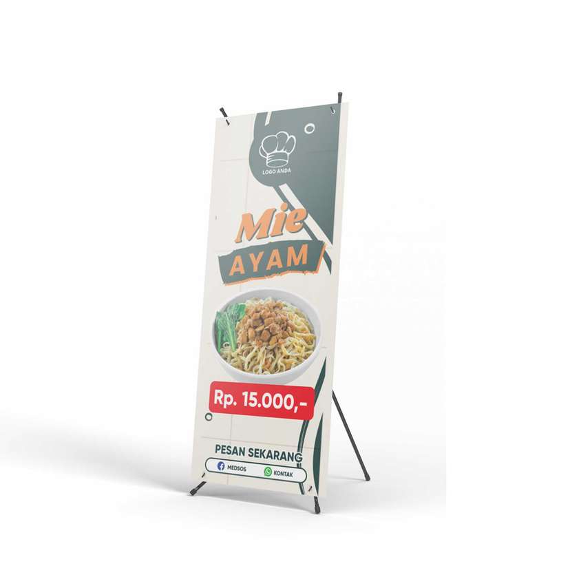X Banner Mie Ayam thema Hijau Elegan - Image 1