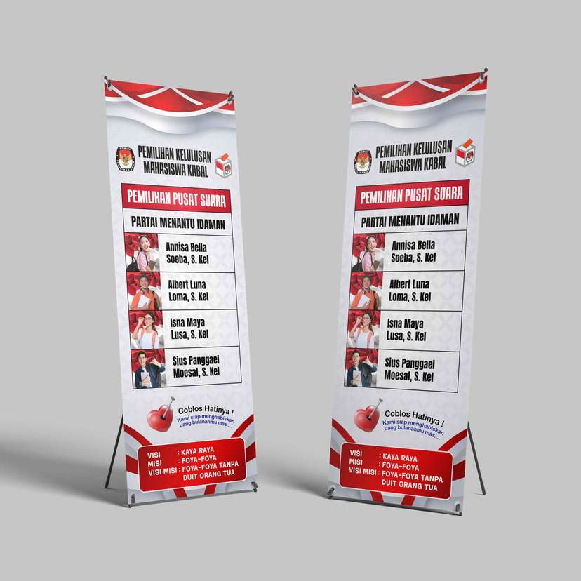 Standing X Banner Sidang / Wisuda Tema Pemilihan Suara - Image 1