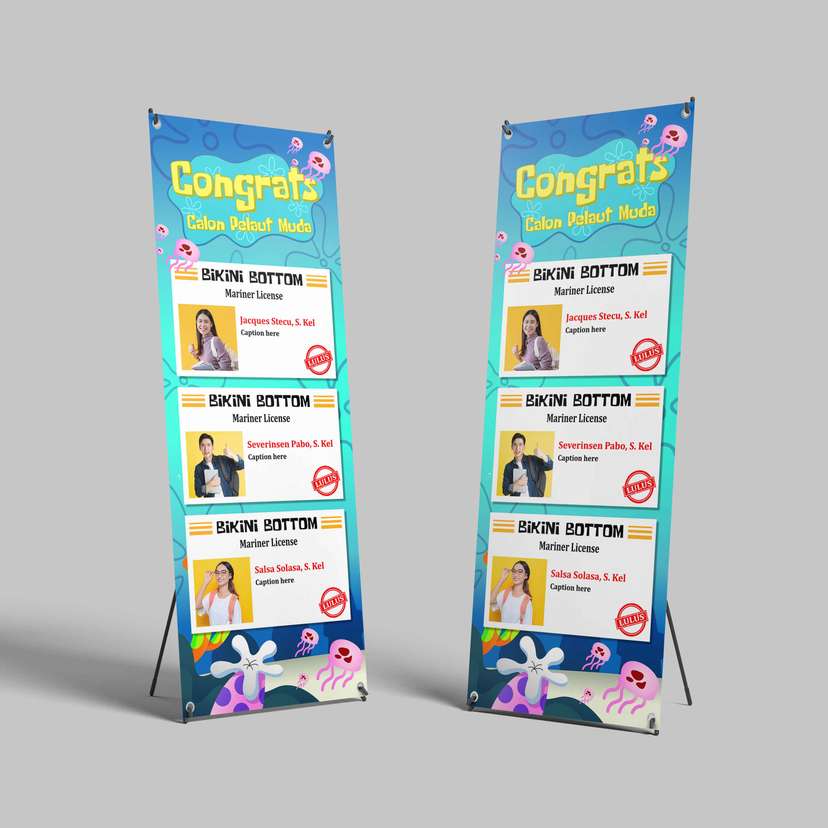 Standing X-Banner Sidang/Wisuda Calon Pelaut Muda - Bikini Bottom Edition - Image 1