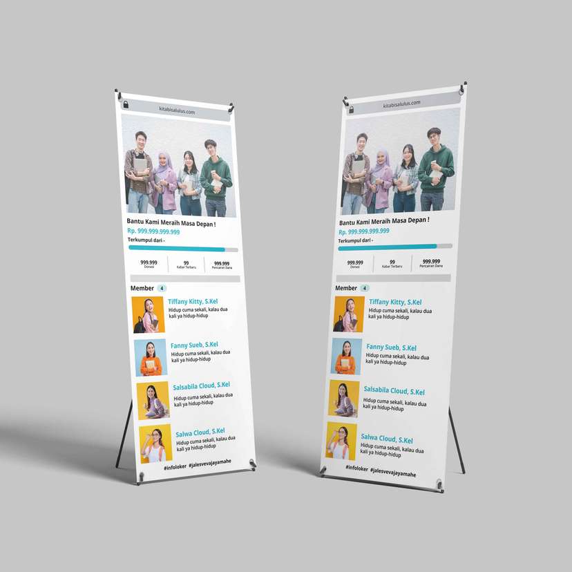 Standing X-Banner Sidang/Wisuda Edukasi & Donasi – Bantu Kami Meraih Masa Depan 🎓💡 - Image 1