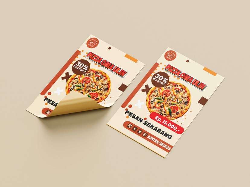 Flyer Pizza Thema Coklat Orange Elegan - Image 1
