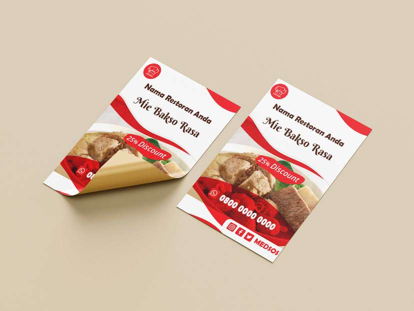 Flyer MIe Bakso Thema Merah Elegan - Image 1