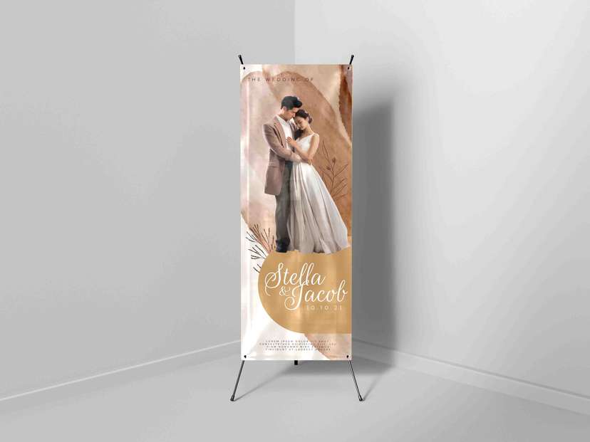 X-Banner Wedding Rustic Minimalis - Image 1