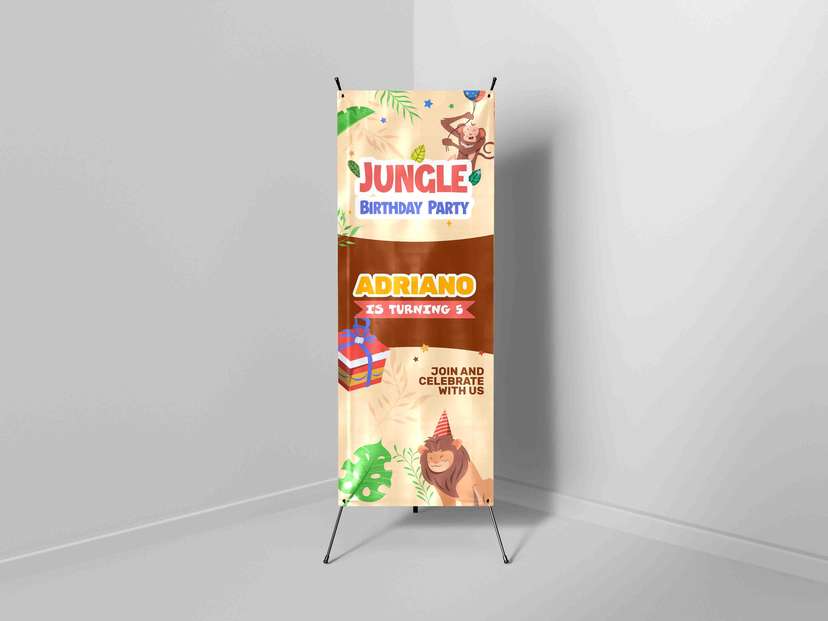 X-Banner Ulang Tahun Anak Tema Jungle Party  - Image 1