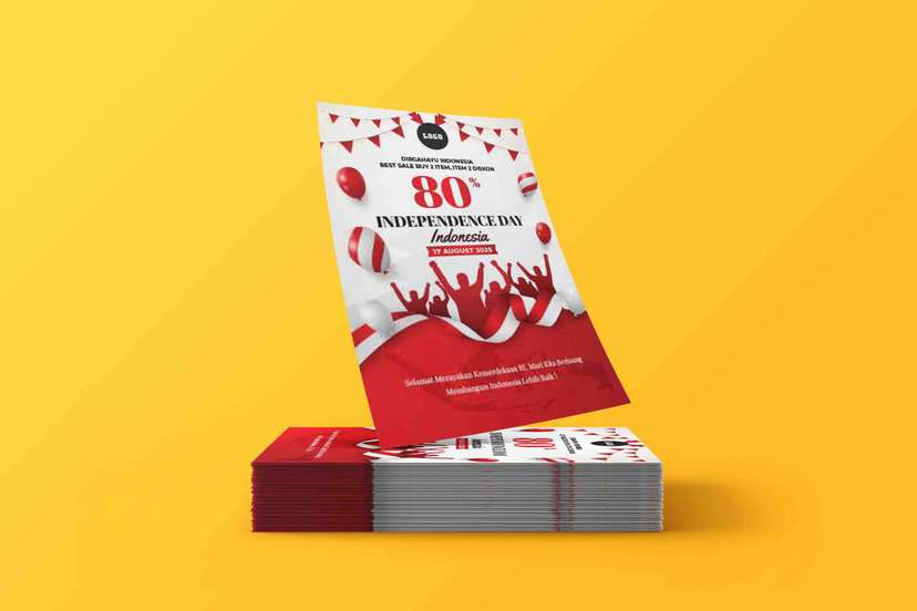 Flyer Promo Kemerdekaan 80 Tahun Indonesia dengan Nuansa Semangat Merah Putih - Image 1