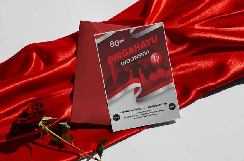 Undangan Upacara 17 Agustus Bertema Nasionalis Merah Putih - Image 1