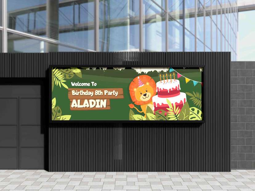 Baliho Ulang Tahun Anak Tema Safari  - Image 1