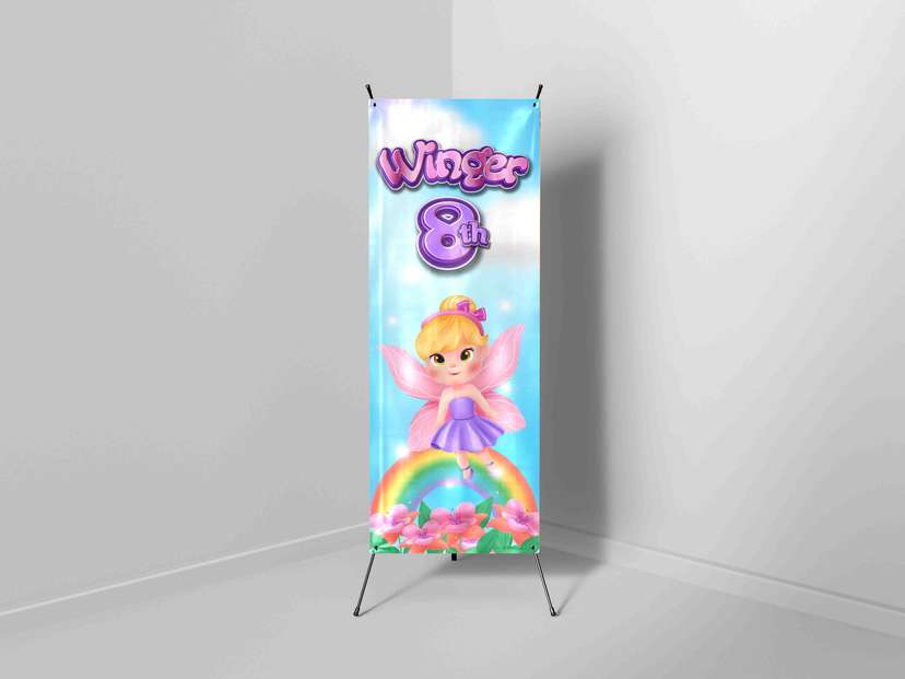 X-Banner Ulang Tahun Anak Tema Peri Pelangi  - Image 1