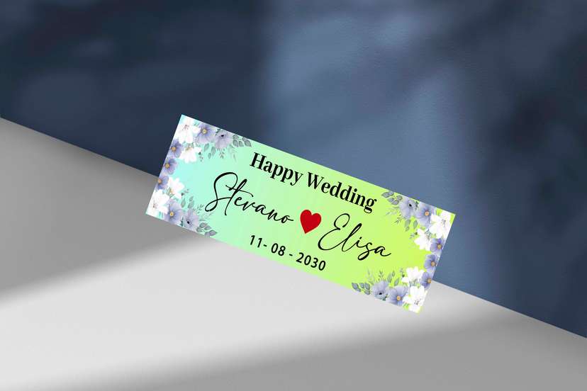 Wedding Plat Elegan Hijau Mint dengan Bunga Pastel - Image 1