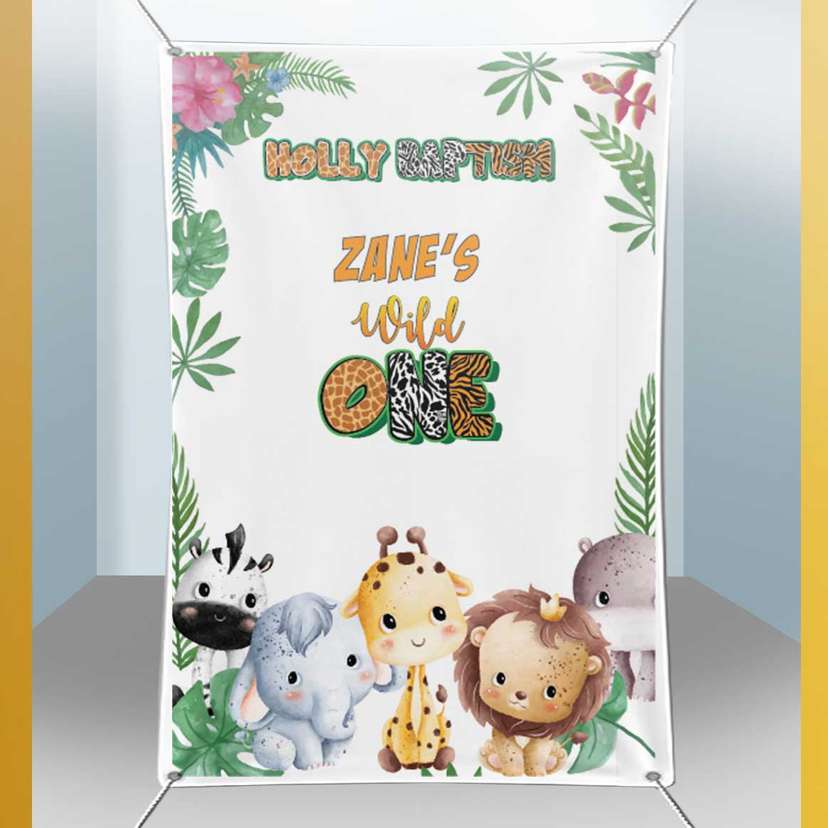 Baliho Birthday Anak-Anak Tema Binatang Lucu - Image 1