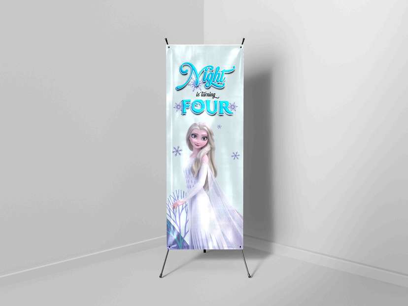 X-Banner Ulang Tahun dengan Karakter Elsa - Image 1