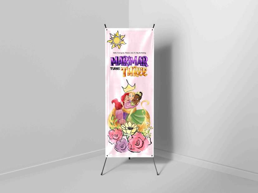 X-Banner Ulang Tahun Desain Ceria Warna Pastel - Image 1