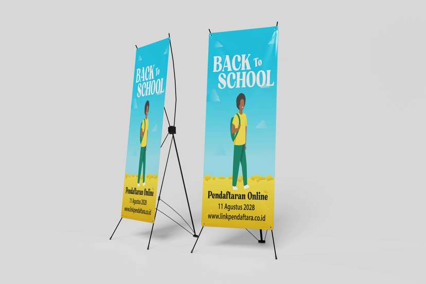 XBanner Desain Ceria untuk Promosi Pendaftaran Sekolah - Image 1