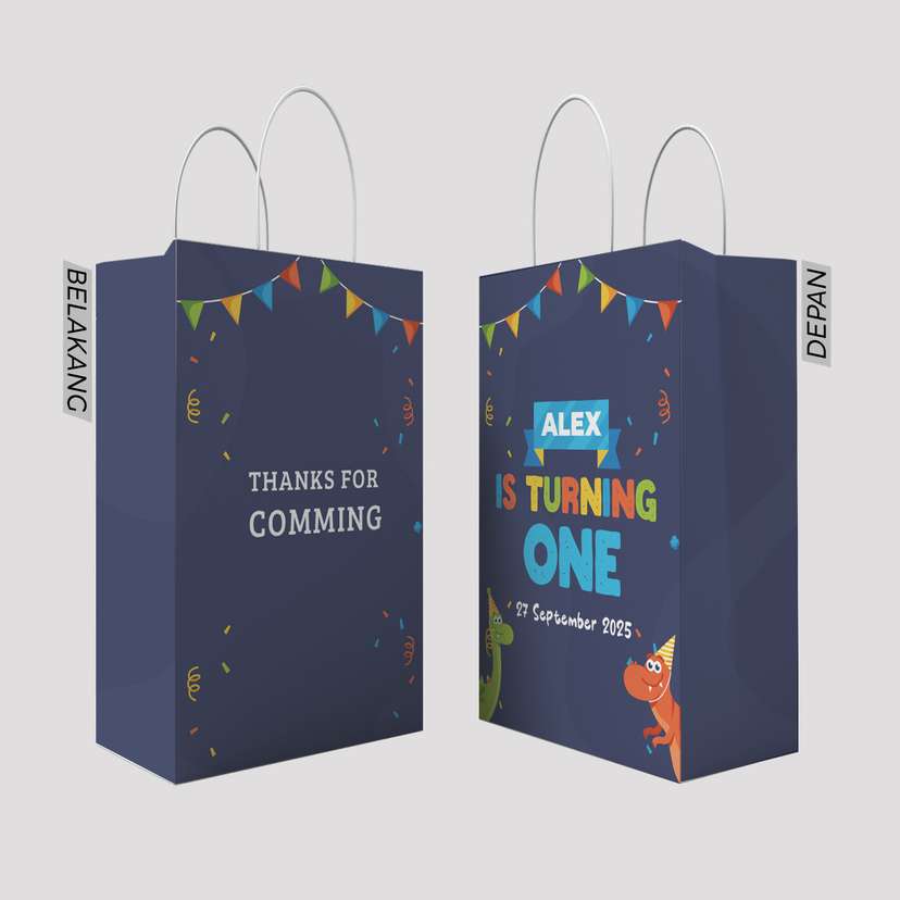 Paper Bag Souvenir Ulang Tahun Tema Warna Biru  - Image 1