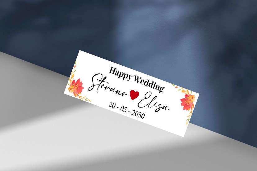 Wedding Plat Floral Sederhana dengan Komposisi Simetris - Image 1