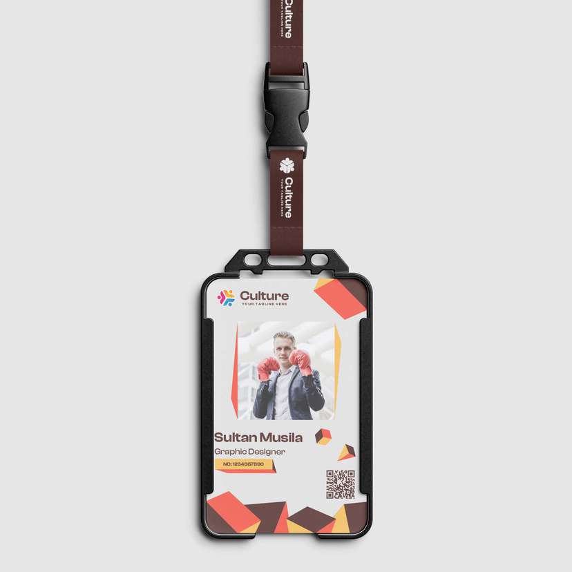 ID Card Geometri Aktif – Desain Dua Sisi untuk Profesional Kreatif 005 🎯 - Image 2