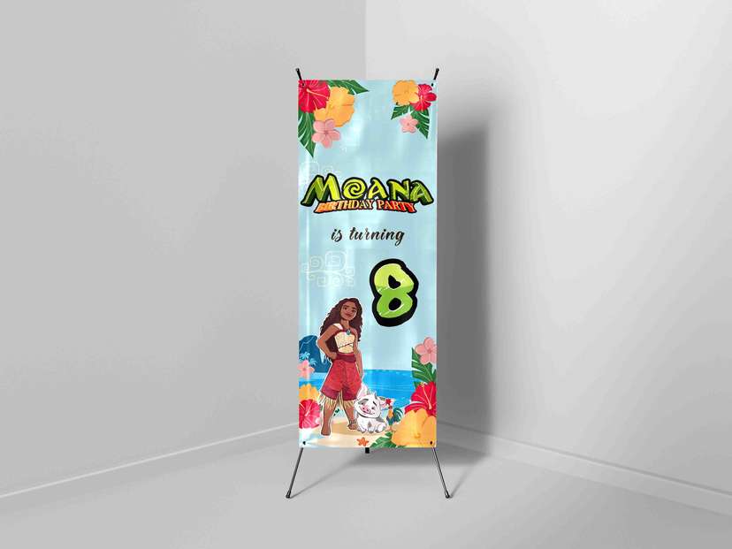 X-Banner Ulang Tahun Anak Tema Tropikal Ceria  - Image 1