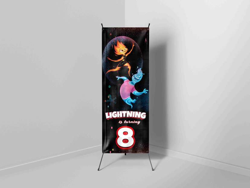 X-Banner Ulang Tahun Anak Tema Elemental Fantasi  - Image 1