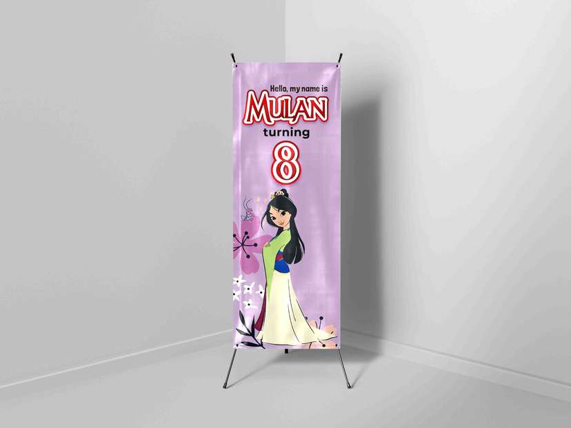 X-Banner Ulang Tahun Anak Tema Mulan  - Image 1