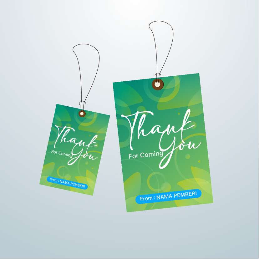 Hangtag Gradasi Hijau dengan Motif Abstrak - Image 1