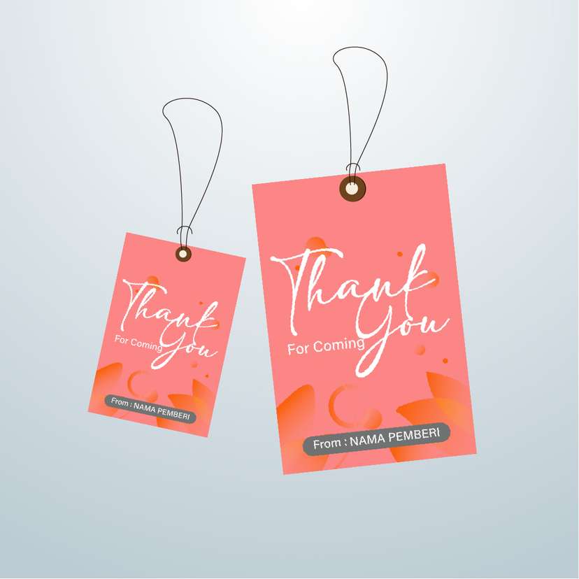 Hangtag Pink Coral dengan Elemen Oranye - Image 1