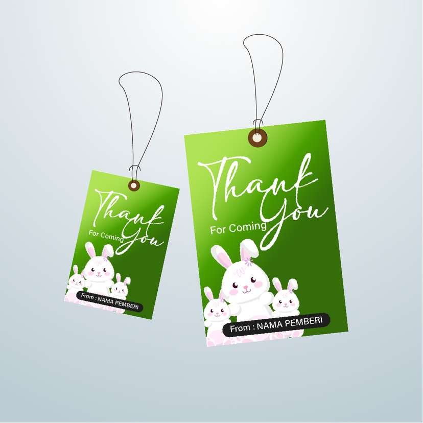 Hangtag Kelinci Lucu Tema Anak-Anak - Image 1