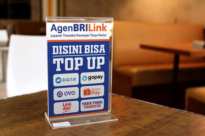 Desk Stand BRI LINK Dengan Logo-Logo PraBayar - Image 1