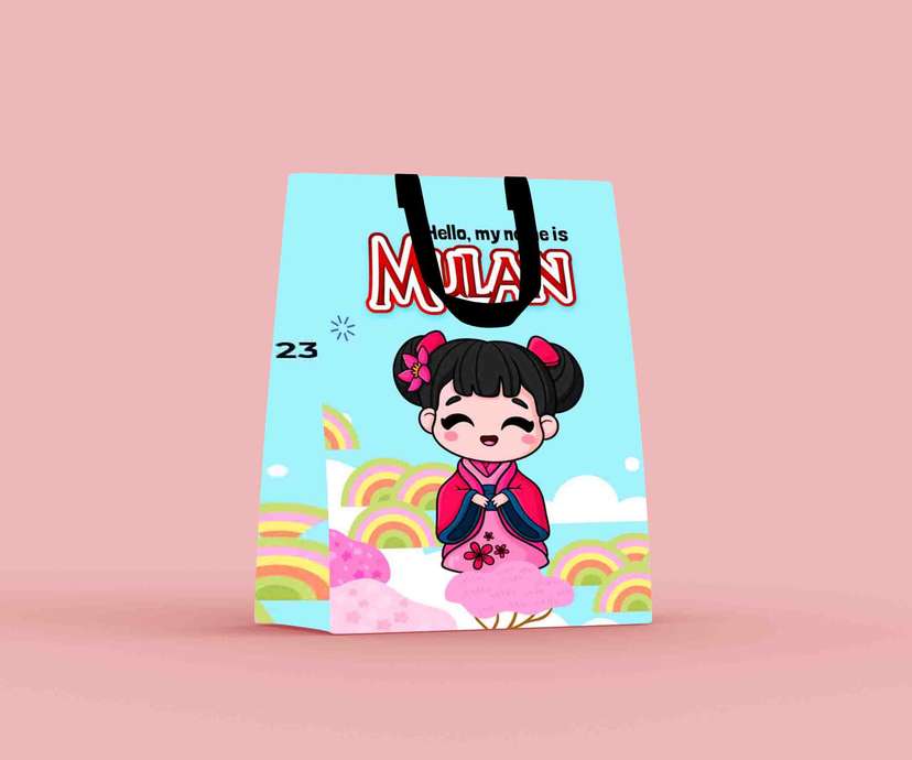 Paper Bag Ulang Tahun Mulan Chibi Pelangi - Image 1