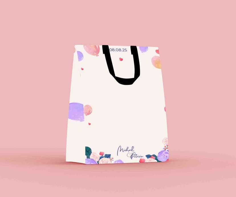 Paper Bag Save The Date Wedding Tema Pastel Balon - Image 2
