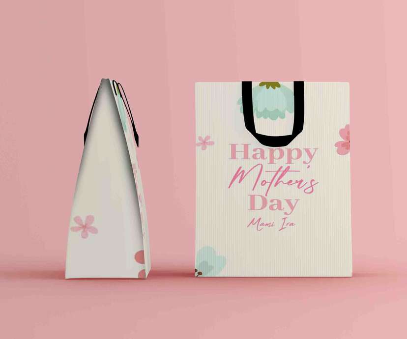 Paper Bag Spesial Mother's Day dengan Ilustrasi Bunga Elegan - Image 1