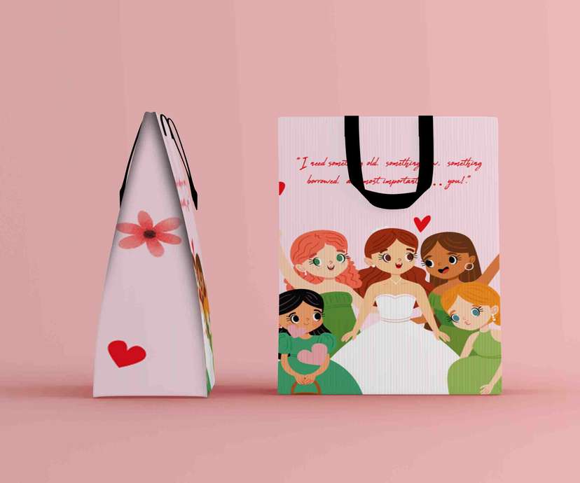 Paper Bag Bridesmaid Ilustrasi Kartun Persahabatan Perempuan - Image 2