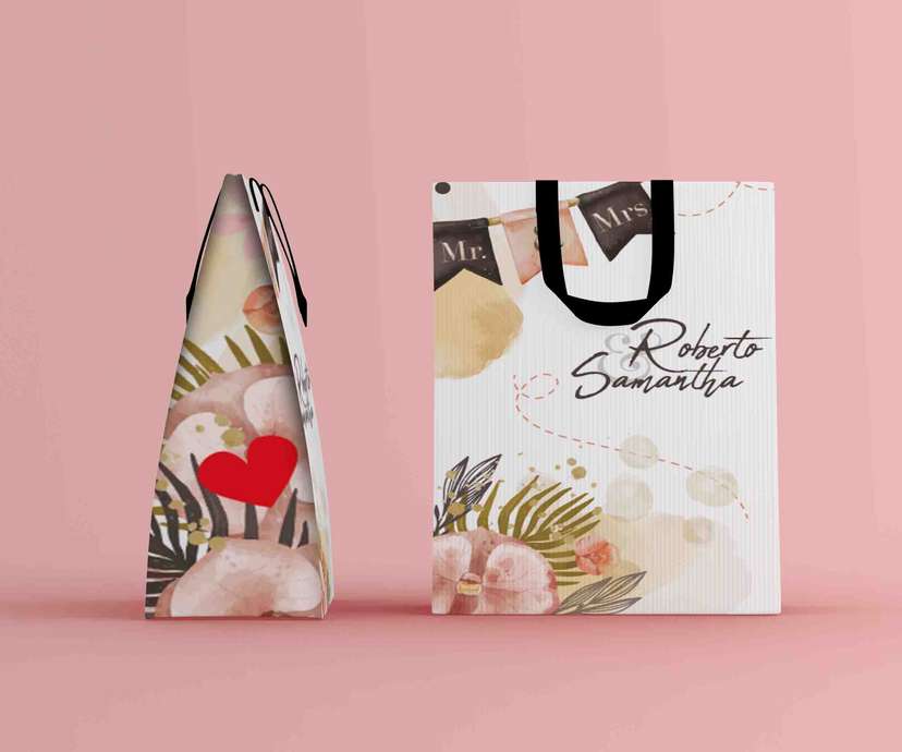 Paper Bag Wedding Elegant Tema Floral - Image 1