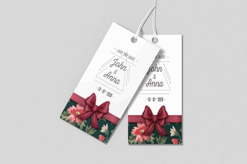 Hangtag Save the Date Floral Elegan - Image 1