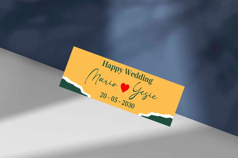 Wedding Plat Hijau Cerah Berry Merah - Image 1