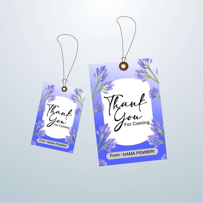 Hangtag Lavender Ungu Lembut dengan Pesan Terima Kasih - Image 1