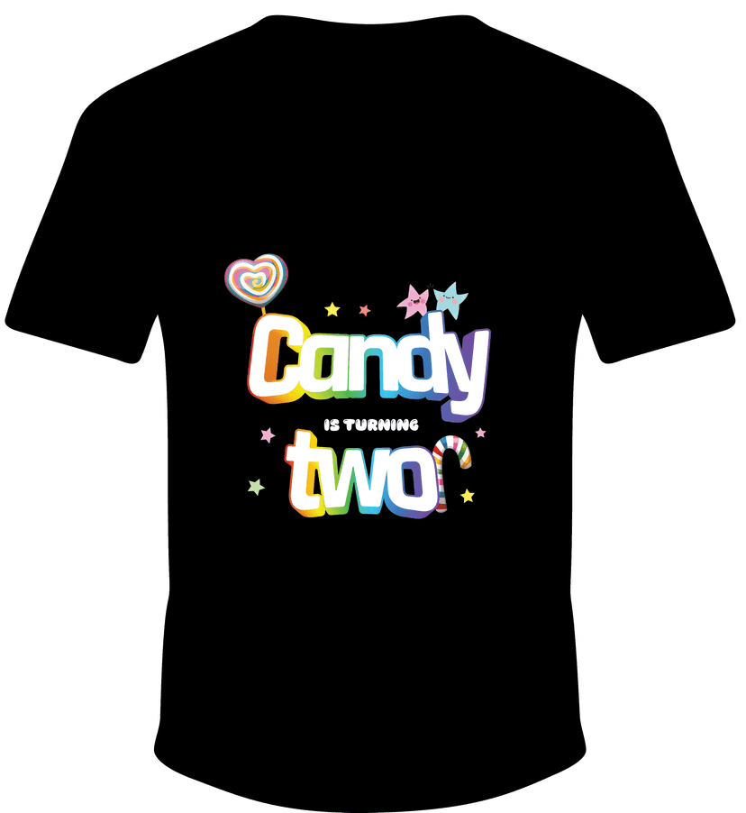 Kaos Ulang Tahun Anak Tema Permen Ceria - Image 1