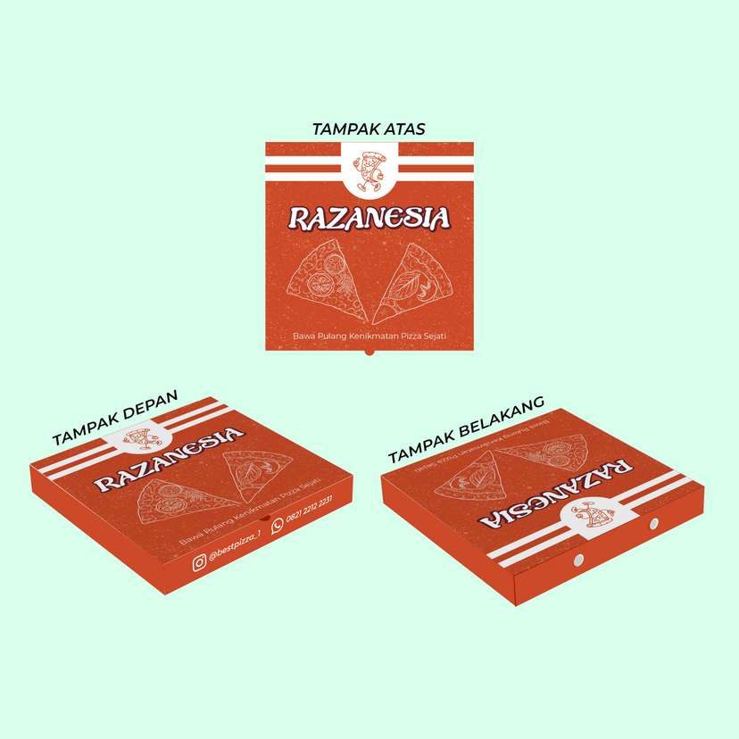 Box Packaging Makanan Pizza Dengan Tema Klasik - Image 1