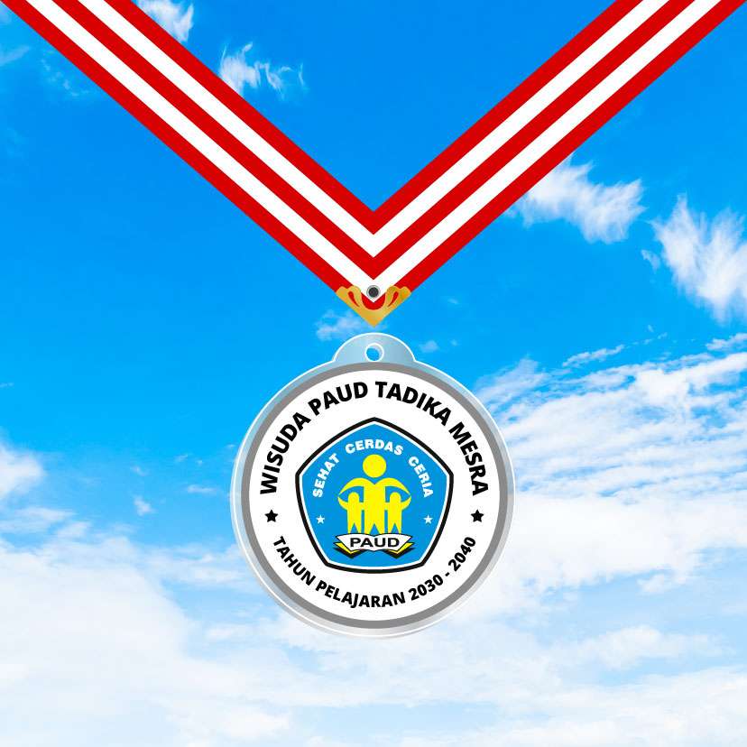 Medali Akrilik Kelulusan/Wisuda Sekolah - Tema Putih Abu-abu🏅  - Image 1