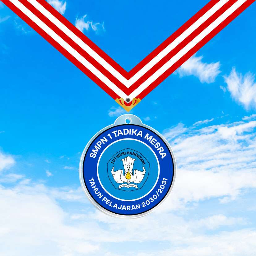 Medali Akrilik Kelulusan/Wisuda Sekolah - Tema Biru Muda & Navy🏅  - Image 1