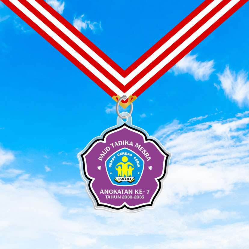 Medali Akrilik Kelulusan/Wisuda Sekolah - Tema Ungu 🏅  - Image 1