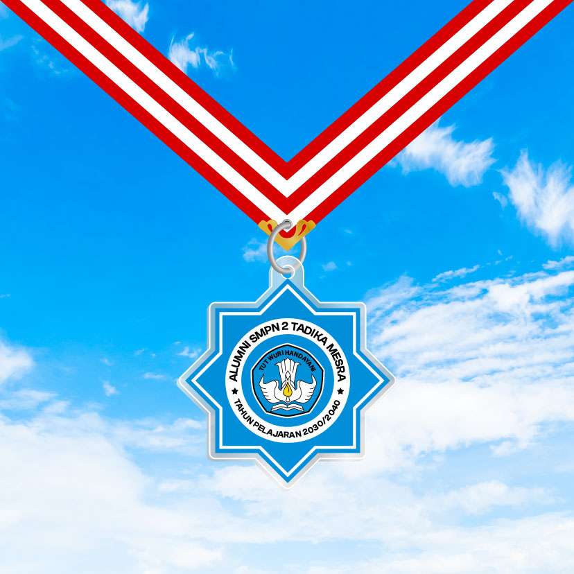 Medali Akrilik Kelulusan/Wisuda Sekolah - Tema Biru Muda🏅  - Image 1