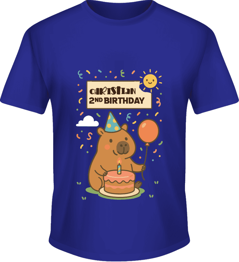 Kaos Ulang Tahun Anak Capybara Lucu - Image 1