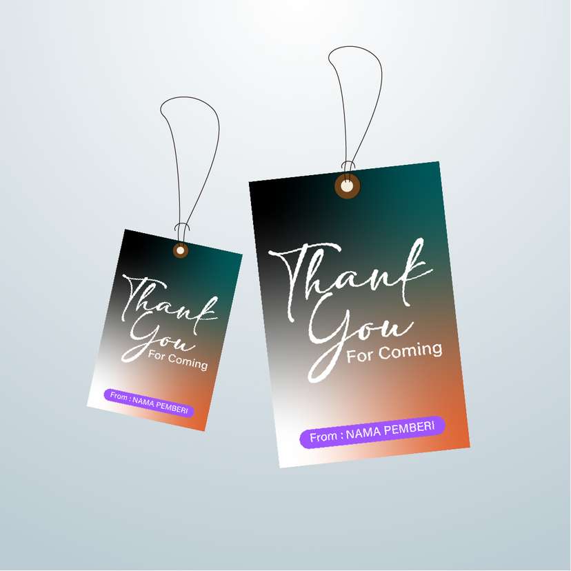Hangtag Thank You Gradasi Hitam ke Cokelat - Image 1