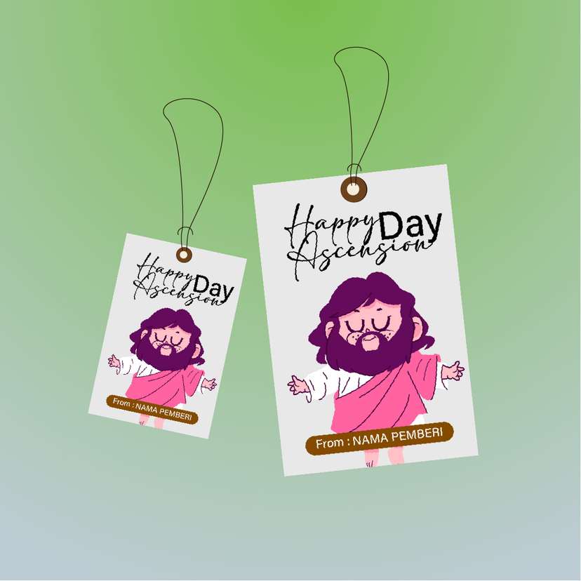 Hangtag Happy Day Ascension Ilustrasi - Image 1