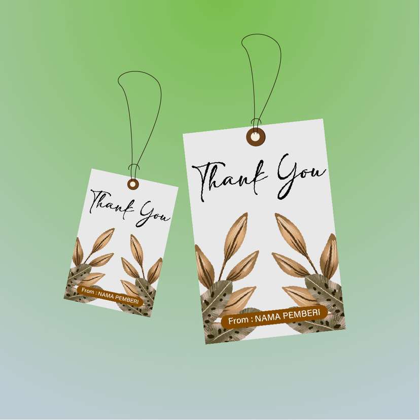 Hangtag Thank You Daun Cokelat - Image 1